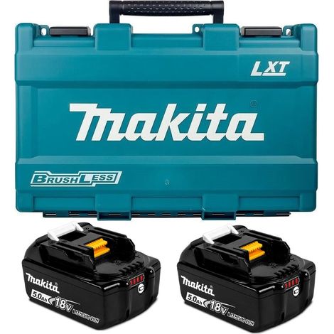 2 X Makita BL1850 18V 5.0Ah Li-Ion LXT Battery 5AH Star Battery BL1850B + Case (1/5)