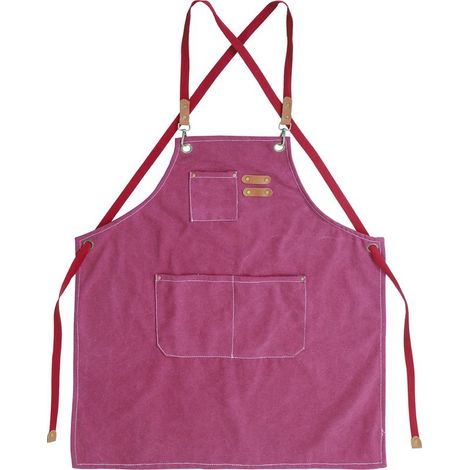 (Ziegelrot) Küchenschürze für Herren, Canvas-Schürze mit 3 Taschen, wasserdicht und verstellbar, für Grillen, Restaurant, Garten, Schreinerarbeiten, 78 x 68 cm (1/5)