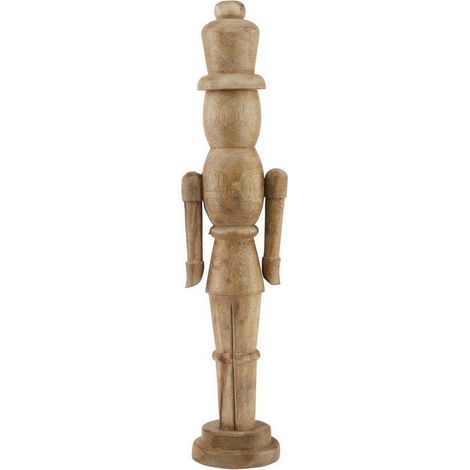 Natural Nutcracker Decoration - Wood - L10 x W12 x H50 cm - Brown