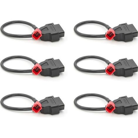 Compatible avec 6 adaptateurs OBD pour motos, connecteur d'extension de câble de diagnostic OBD2 6 broches vers 16 broches (1/4)