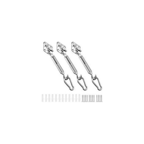 Kit de Fixation Voile d'ombrage Triangulaire Acier Inoxydable 304 Kit Accessoires de Fixation pour Toile d'ombrage, Kit de Montage pour Voile Solaire d'ombrage (9pcs Set) (1/5)