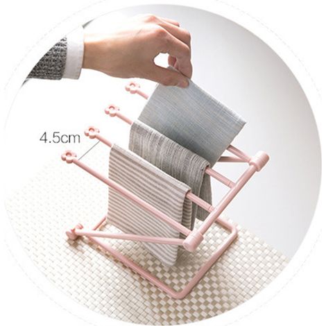 Porte-serviette pliable, rangement vertical pour torchons de cuisine, support lavable bleu