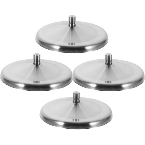 Set mit 4 robusten Edelstahl-Becherdeckeln, staubdicht (silber) – 10 x 10 cm – Silber (1/4)