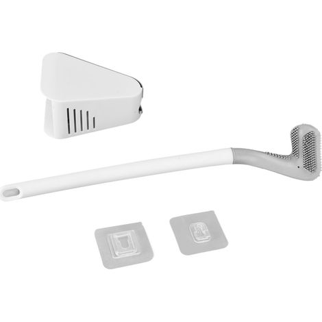 Cepillo de baño con diseño de golf Forma triangular con mango largo Set de limpieza de baño blanco (1/5)