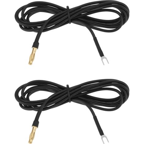 Lot de 2 fils de terre pour platine tournante 18 AWG banane vers pelle en U compatible avec SL Series B92 B250 BD1 BD2 QD2 QD3 1,8 m (1/5)