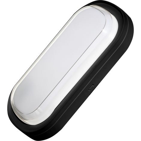 PLAFONIERA APPLIQUE LED 20W 220V OVALE NERA IP65 A PARETE/SOFFITTO SILAMPLuce Neutra Naturale 4200k