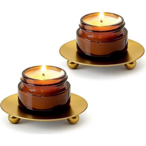 Candelieri, 2 pezzi, S 7 x 7 x 1,5 cm, candelieri in ferro, candelieri a forma di ciotola, portacandele romantici, decorazione da tavola, supporti per candele (1/5)