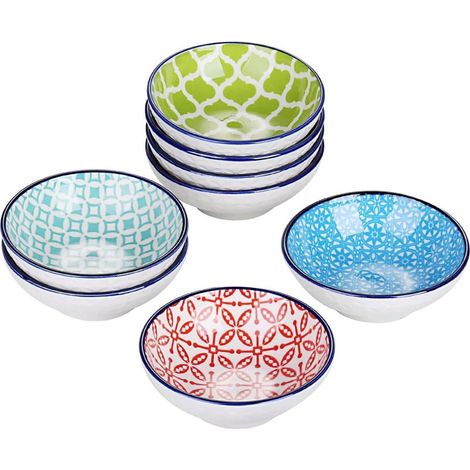 8-teiliges Dipschälchen-Set bunt, Porzellan, Ø 8,2 cm, Snackschalen (1/5)