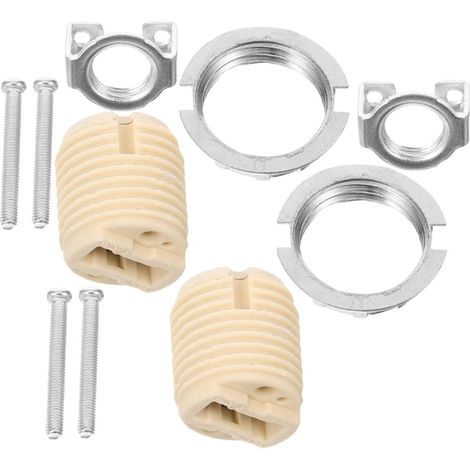 APEX 2pcs Douille Céramique Lot De Support Lampe à Vis Base Avec Bague Métallique Pour Installation Facile Et SécuritéÉlectriqueRenforcée (1/5)