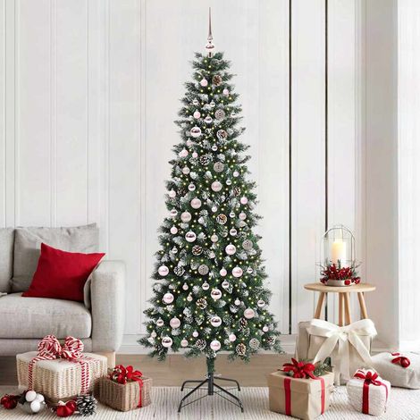 Künstlicher Weihnachtsbaum mit 300 LEDs mit Ständer Grün 210 cm