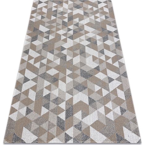 Teppich CASA ÖKO SISAL Boho  Dreiecke 2816 sahne / taupe beige 172x270 cm
