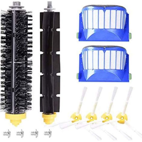 Accessoire pour iRobot Roomba 600 610 620 630 645 650 655 660 680 500 Series Modèle 595 Kit de remplacement Réapprovisionnement iRobot Parts Set Filtre Brosse Latérale (1/4)