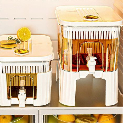 Bouteille à jus froide 5L, pichet portable avec base amovible, grande capacité pour boissons fraîches, distributeur pratique, récipient démontable pour usage quotidien (1/5)