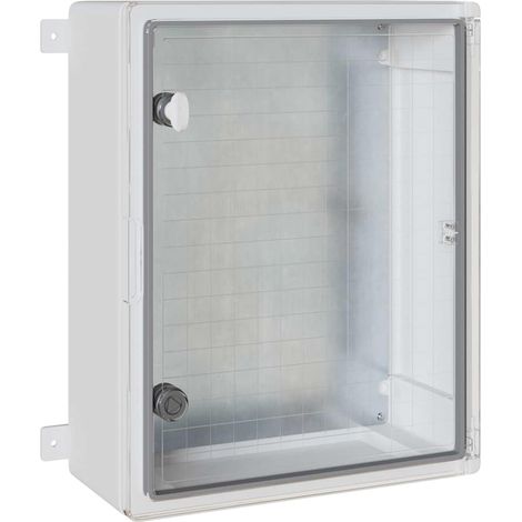 Moderno armadio di controllo multiuso per interni/esterni 40 x 24,5 x 50 cm in plastica ABS grigia 020058214