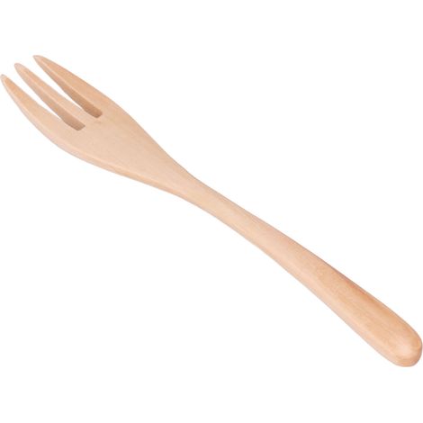 Fourchette en bois réutilisable, fourchette à pâtes en bois avec long manche, idéale pour les pique-niques, les barbecues, les voyages et le camping. (1/5)