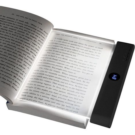 Luz portátil para libros，luz plana para libros con temporizador，lámpara de mesa con luz brillante，luz de lectura tipo cuña，Automática (negra) (1/5)