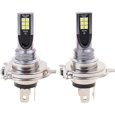 Lot de 2 ampoules LED H4 200 W 12 000 lm pour feux de brouillard de voiture (feux de route/croisement) (1/5)