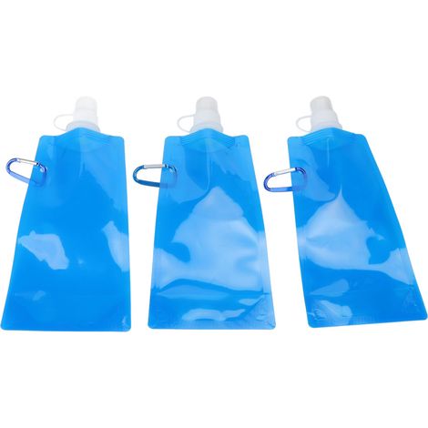faltbare 480-ml-Wasserflaschen, leicht und tragbar mit Verbindungshaken zum Wandern