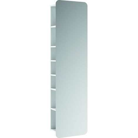 Colonne de salle de bain miroir psyché H168 L45 – Finition blanc brillant – Design moderne pour espaces restreints – Montage mural – Anconetti