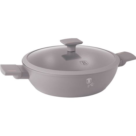 Flacher Titantopf mit Deckel, 30 cm, Berlinger Haus BH-8099, Taupe (1/5)