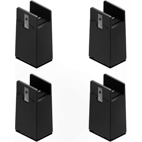 Rehausseur de cadre de lit réglable robuste, hauteur 5/10 cm, convient aux pieds de meubles, 10 cm noir. (1/5)