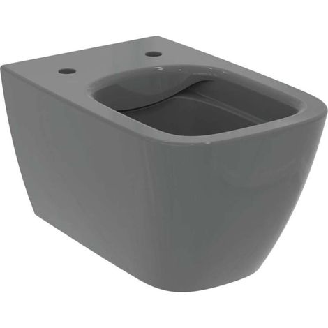 Ideal Standard i.Life B - Inodoro suspendido, desagüe trasero, RimLS+, gris brillante T461458 (1/5)