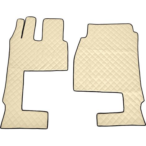 Coppia tappeti in Skeentex - Panna - compatibile per Mercedes Actros MP4 (09/1109/19) cabina larga, sedile pass. pieghevole, tunnel - Mercedes Actros MP5 (10/19) cabina larga, sedile pass. pieghevo (1/2)