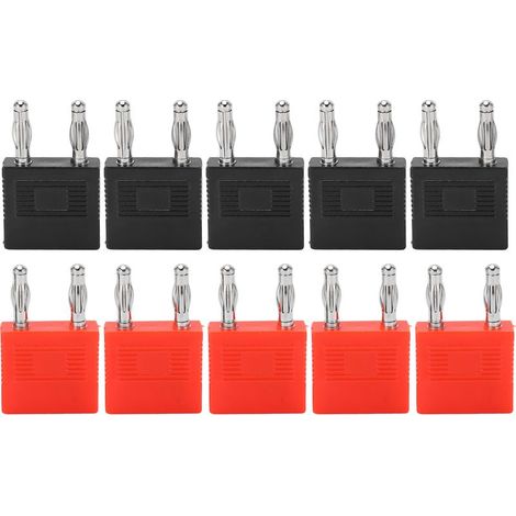Double prise banane, 10 pièces, forte connectivité, bonne conductivité électrique, Double rangée 4mm, 2 voies pour ordinateurs. (1/5)
