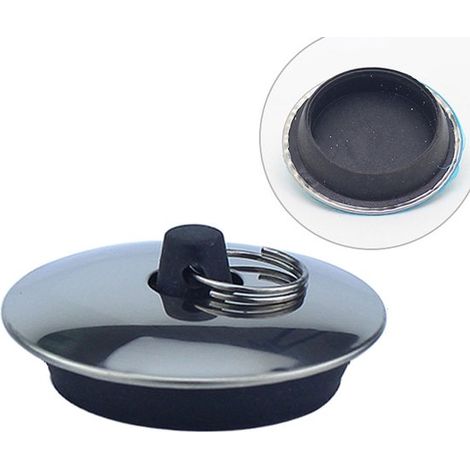 Tapón para bañera - Tapón de goma para desagüe de lavabo - Tapón de goma para lavabo - Apto para bañeras y baños, 41 mm (1/5)