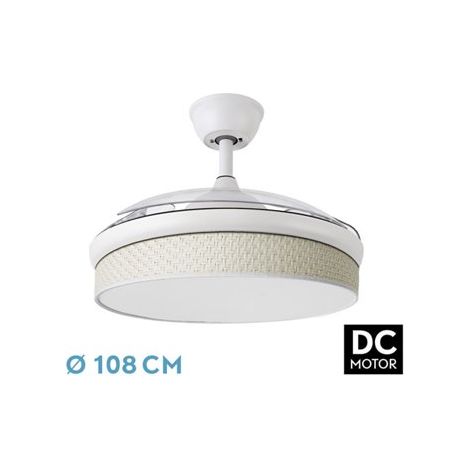 Ventilatore DC Moda 72 W bianco/canna bianca 108 cm 7200 lm controllo 3CCT (1/2)