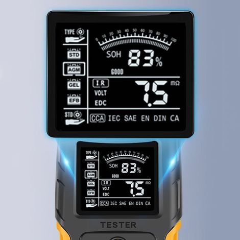 12V/24V Autobatterietester, digitales LCD-Batterieanalysegerät, Diagnosegerät für Autoladefunktionen (1/4)