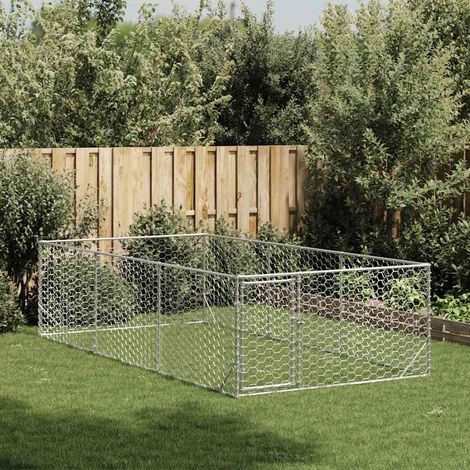 Maison Exclusive - Outdoor-Hundezwinger mit Tür 2x4x1 m Verzinkte