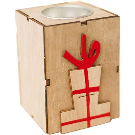 Lot porte-bougie chauffe-plat en bois, décoration de Noël mariage fête maison (1/5)