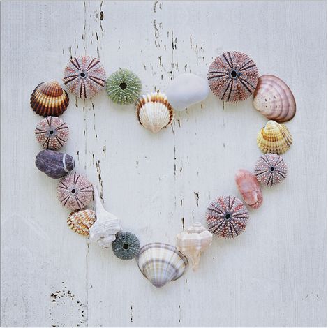 Art for the Home Outdoor Leinwandbilder Muschelherz 50x70cm