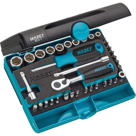 Set di chiavi a bussola 853-1 36 pezzi 1/4 di pollice SW 5,5-14 mm Z.20 esagonale HAZET (1/4)