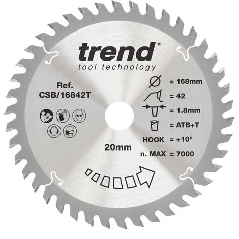 Lame de scie circulaire sans fil pour bois, 168 mm, 20 mm, 42 dents (1/5)