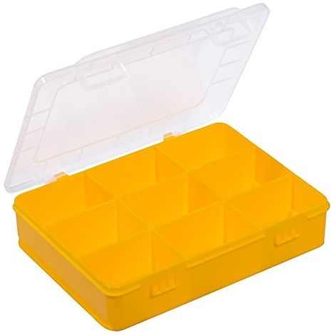 EUROPLUS BASIC 18/9, 9 COMPARTIMENTS, PP, STABLE, JAUNE BOÎTE D'ASSORTIMENT SCHNAPPVERSC HLÜSSE ALLIT 457195
