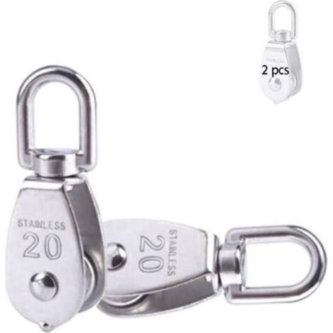Polea de acero inoxidable 304 M20, polea de elevación, 2 piezas