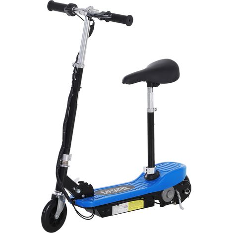 Powered Electric Scooter Ride-On-with Brakes-Adjustable Seat-Adjustable Handlebars-Blue (1/5)