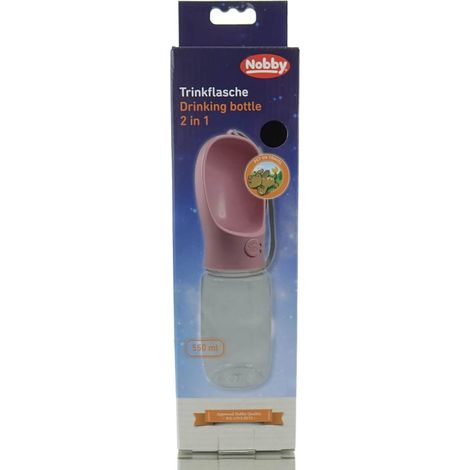 Nobby® Hunde Trinkflasche 2 in 1 Rosa 550 ml