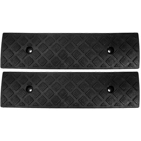 2 PCS Curb Ramp for Driveway Heavy Duty Threshold Ramp Car Driveway Curb Ramps Threshold Ramp for Cars Motorcycles Bicycles and Wheelchairs Black Black (1/4)