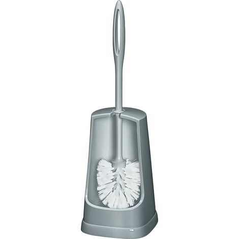 Brosse WC Simple Gris - Porte-Brosse WC, Plastique, 12.5 x 40 x 12.5 cm, Gris (1/4)