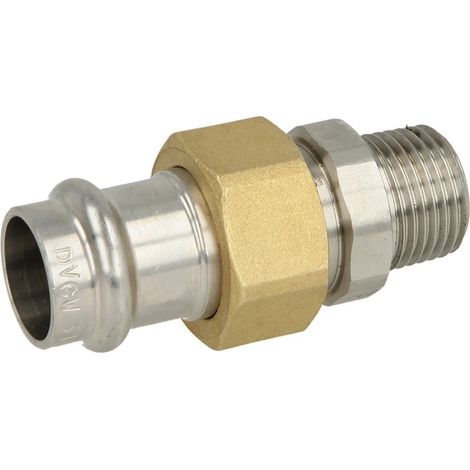 Raccord à sertir en inox raccord à vis 15 mm F x 1/2’’ FM contour V