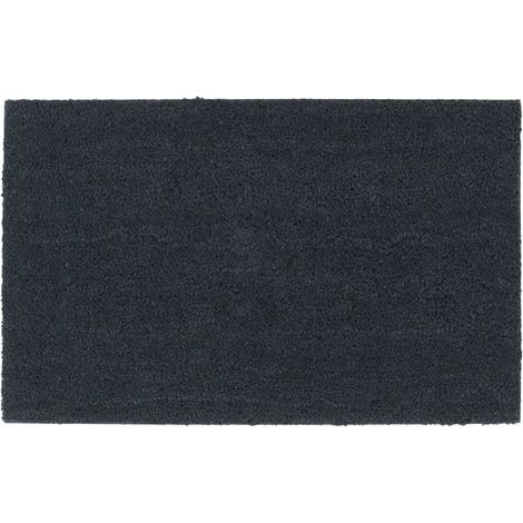 Tapis de porte touffeté intérieur extérieur 50 x 80 cm durable antidérapant style naturel en fibre de coco gris foncé (1/5)