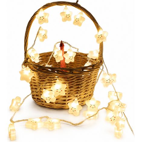 Guirlande Lumineuse LED Solaire Étoiles Blanches, 30 Lumières pour Chambre et Fête d'Anniversaire (1/5)