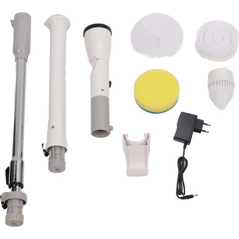 Kabellose, rotierende elektrische Reinigungsbürste, IPX9 wasserdicht, mit ausziehbarem Griff, für den Hausgebrauch (EU-Stecker 100-240 V). (1/5)