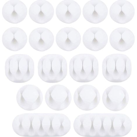Support Câble - Auto-Adhésif - TPR Souple - Pour Bureau Maison Voiture - Capacité Max 7 mm - Lot de 10 (1/5)