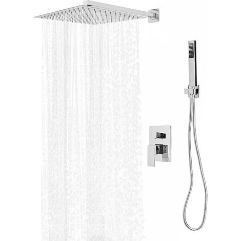 Colonne de douche murale moderne encastrée - En acier inoxydable - Idéale pour les maisons, les hôtels, les salles de sport, les appartements, etc (1/5)