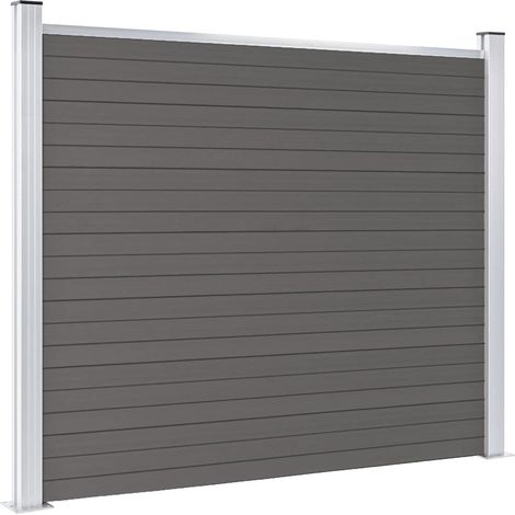 Pannello di Recinzione in WPC 180x146 cm Grigio (1/3)