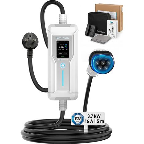 VE charger (3.7 KW, 16 A, 5 m, Schuko plug 16A to Type 2) (1/5)